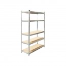Raft metalic cu 5 polite MDF, 180x120x45cm, 175kg/polita, montaj fara suruburi, galvanizat