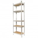 Raft metalic cu 5 polite MDF, 180x90x40cm, 175kg/polita, montaj fara suruburi Breckner Germany
