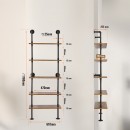 Raft metalic cu 5 x polite incluse din lemn, Vivatechnix Industrial, 610 x 255 x 1780 mm
