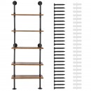 Raft metalic cu 5 x polite incluse din lemn, Vivatechnix Industrial, 610 x 255 x 1780 mm