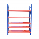 Raft metalic depozitare 5 nivele 200x60x250cm, 300 kg/nivel, albastru-portocaliu Breckner Germany