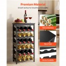 Raft modular detasabil pentru 24 sticle de vin, Stivuibil, Lemn Bambus, 6 Niveluri, 410 x 240 x 823 mm, Negru