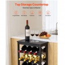 Raft modular detasabil pentru 24 sticle de vin, Stivuibil, Lemn Bambus, 6 Niveluri, 410 x 240 x 823 mm, Negru