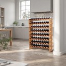 Raft modular pentru 72 sticle de vin, Stivuibil, Lemn, 8 Niveluri, 1130 x 290 x 962 mm