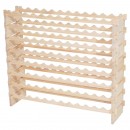 Raft modular pentru 96 sticle de vin, Stivuibil, Lemn, 8 Niveluri, 1130 x 290 x 962 mm