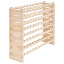 Raft modular pentru 96 sticle de vin, Stivuibil, Lemn, 8 Niveluri, 1130 x 290 x 962 mm