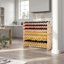 Raft modular pentru 96 sticle de vin, Stivuibil, Lemn, 8 Niveluri, 1130 x 290 x 962 mm