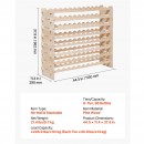 Raft modular pentru 96 sticle de vin, Stivuibil, Lemn, 8 Niveluri, 1130 x 290 x 962 mm