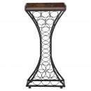 Raft pentru 15 de sticle de vin, Metal/MDF, Negru/Maro, 430 x 290 x 895 mm