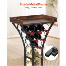Raft pentru 15 de sticle de vin, Metal/MDF, Negru/Maro, 430 x 290 x 895 mm