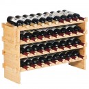 Raft pentru 36 de sticle de vin, Stivuibil, 4 niveluri, Vivatechnix Modular, 850x250x525 mm, Lemn bambus,  Maro