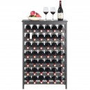 Raft pentru 42 de sticle de vin, 7 niveluri, Vivatechnix Modular, 660 x 290 x 1000 mm, Lemn bambus,  negru