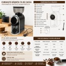 Rasnita electrica de cafea automata 150W, 220V, reglaj macinare 25 trepte, afisaj digital touch, capacitate 250g