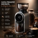 Rasnita electrica de cafea automata 150W, 220V, reglaj macinare 25 trepte, afisaj digital touch, capacitate 250g