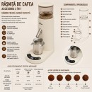 Rasnita electrica de cafea portabila cu acumulator 2600mAh, 110W, reglaj macinare 60 trepte, bavuri conica 41mm, afisaj digital touch, reincarcabila USB Type-C