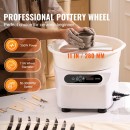 Roata de olarit profesionala electrica, cu pedala, 350 W, diametru placa 28 cm, Ecran tactil, 50-300 rpm, Alb, max 3 kg argila