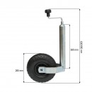 Roata de sprijin remorca cu roata pneumatica 260x85mm, diametru tub 48mm, reglabila 600-880mm, sarcina maxima 136kg Breckner Germany