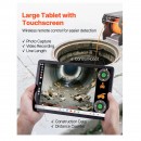 Robot inspectie tevi canalizare, Telecomanda, IP68, 120 m, 4x4, HD, 8 x Led, 3 viteze, Aluminiu, Tableta