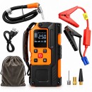 Robot pornire auto cu compresor aer portabil digital 150PSI, 12V, 120W, baterie Li-ion 8000mAh, Power Bank, lanterna LED, port USB/USB-C Breckner Germany
