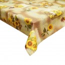 Rola fata de masa decorativa PVC 1.37x20m, grosime 0.18mm, textil 45 g/mp, model floarea soarelui Breckner Germany