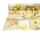 Rola fata de masa decorativa PVC 1.37x20m, grosime 0.18mm, textil 45 g/mp, model floarea soarelui Breckner Germany