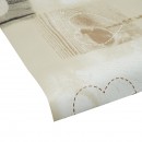 Rola fata de masa decorativa PVC 1.37x20m, grosime 0.18mm, textil 45 g/mp, model inimi crem Breckner Germany
