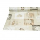 Rola fata de masa decorativa PVC 1.37x20m, grosime 0.18mm, textil 45 g/mp, model inimi crem Breckner Germany
