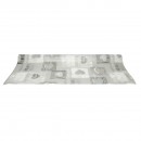 Rola fata de masa decorativa PVC 1.37x20m, grosime 0.18mm, textil 45 g/mp, model inimi gri Breckner Germany