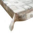 Rola fata de masa decorativa PVC 1.37x20m, grosime 0.18mm, textil 45 g/mp, model inimi gri Breckner Germany