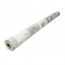 Rola fata de masa decorativa PVC 1.37x20m, grosime 0.18mm, textil 45 g/mp, model inimi gri Breckner Germany