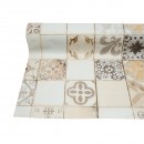 Rola fata de masa decorativa PVC 1.37x20m, grosime 0.18mm, textil 45 g/mp, model mozaic natur Breckner Germany