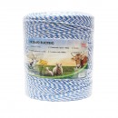 Rola fir alb-albastru 3mm insertie metalica 3x0.2mm SS, rezistenta 7.8 Ohm/m, 1000m gard electric Mezofarm