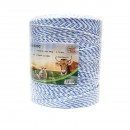Rola fir alb-albastru 3mm insertie metalica 3x0.2mm SS, rezistenta 7.8 Ohm/m, 1000m gard electric Mezofarm