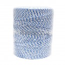 Rola fir alb-albastru fi 3mm insertie metalica 3x0.2mm SS, rezistenta 7.8 Ohm/m, 1000m gard electric Thor