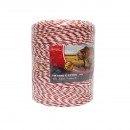 Rola fir alb-rosu fi 3.8mm insertie metalica 4x0.28mm SS, 500m gard electric Breckner Germany