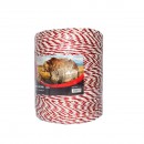 Rola fir alb-rosu fi 3.8mm insertie metalica 4x0.28mm SS, 500m gard electric Breckner Germany