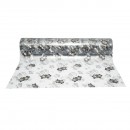 Rola folie protectie masa transparenta PVC siliconizat 1x20m, grosime 1.2mm, model floral negru Breckner Germany