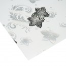 Rola folie protectie masa transparenta PVC siliconizat 1x20m, grosime 1.2mm, model floral negru Breckner Germany