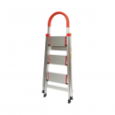 Scara aluminiu pliabila, 3 trepte antiderapante, inaltime 68cm, sarcina maxima 130Kg
