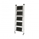 Scara metalica pliabila, 5 trepte cauciuc antiderapant, inaltime 154cm, sarcina maxima 150Kg