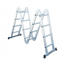 Scara multifunctionala aluminiu 3.7m, 4x3 trepte, pliabila cu balamale, sarcina maxima 150kg