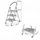 Scara pliabila otel 3 trepte antiderapante, inaltime 117cm, sarcina maxima 150kg rosie Breckner Germany