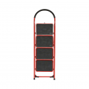 Scara pliabila otel 4 trepte antiderapante, inaltime 141cm, sarcina maxima 150kg rosie Breckner Germany