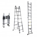 Scara telescopica dubla Detoolz, inaltime maxima 4.4m, 14 trepte, greutate maxima suportata 150 kg