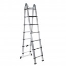 Scara telescopica dubla Detoolz, inaltime maxima 4.4m, 14 trepte, greutate maxima suportata 150 kg
