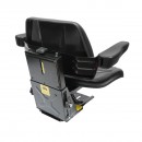 Scaun pentru tractor, negru, reglabil cu cotiera, latime sezut 485mm