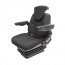 Scaun pentru tractor negru, reglabil cu cotiera, tetiera, centura si suspensie mecanica, latime sezut 455mm