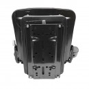 Scaun pentru tractor negru, reglabil cu cotiera, tetiera, centura si suspensie mecanica, latime sezut 455mm