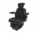 Scaun pentru tractor, negru, reglabil cu cotiera, tetiera si suspensie aer 12-24V