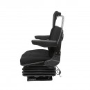 Scaun pentru tractor, negru, reglabil cu cotiera, tetiera si suspensie aer 12-24V